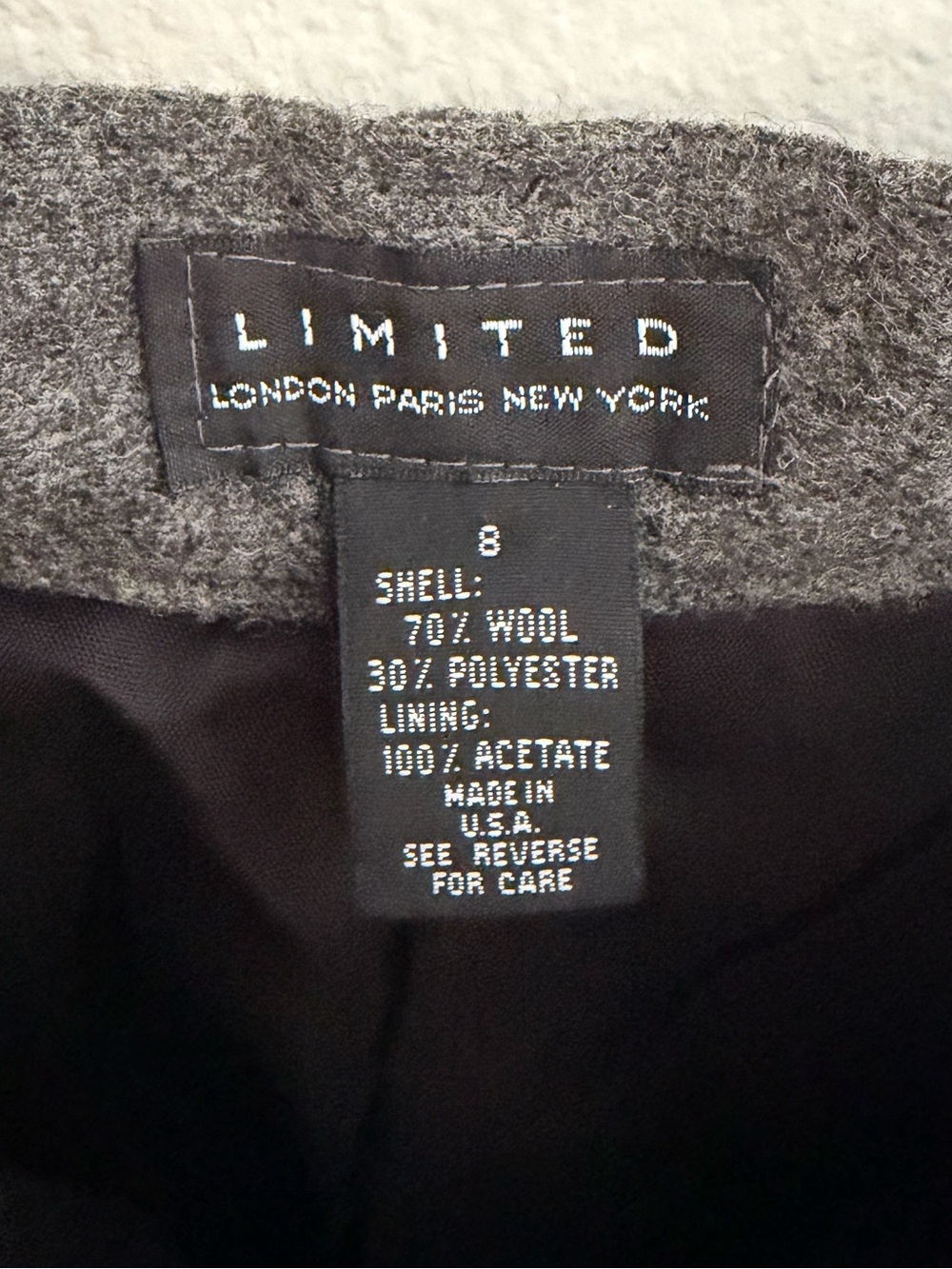Vintage Limited Women's Size 8 Gray High Rise Wool Pleated Pants Cuffs USA - Picture 6 of 12